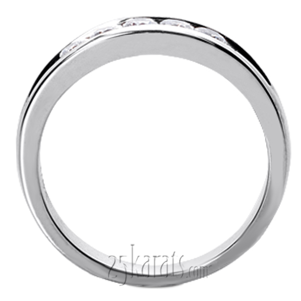 Grooved Round Cut Mens Diamond Band (0.49 ct.tw) - view 3