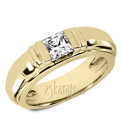 Princess Cut Solitaire Men Diamond Ring  - view 2 of 4