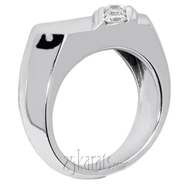 Diagonal 3-Stone Men's Diamond Ring (0.45 ct.tw) - view 3