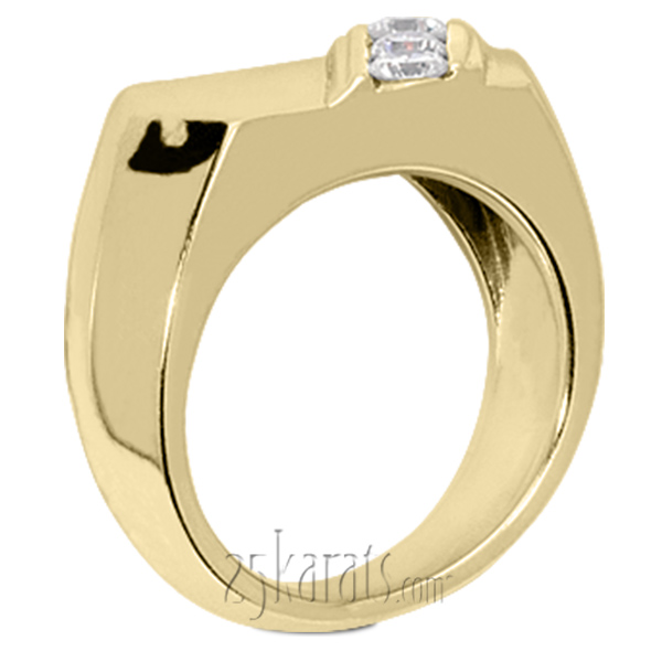 Diagonal 3-Stone Men's Diamond Ring (0.45 ct.tw) - view 4