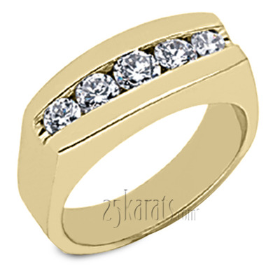 Flat Top Channel Set Diamond Man Ring (1.14 ct.tw) - view 2 of 4