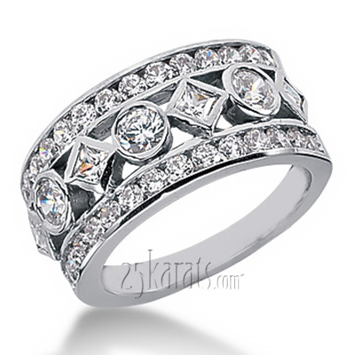 Bezel and Channel Set Multi-Shape Diamond Woman  Ring (1 3/4 ct. tw.) - view 3