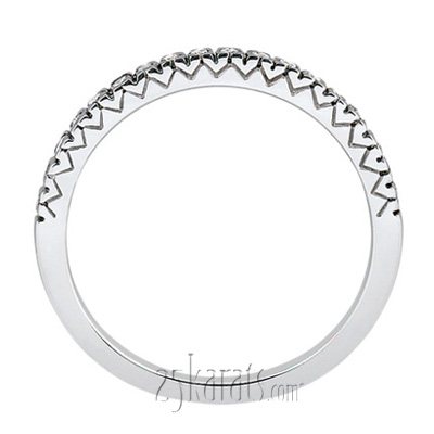 Round Cut Fish Tail Set Diamond Wedding Band (0.18 ct.tw) - view 2