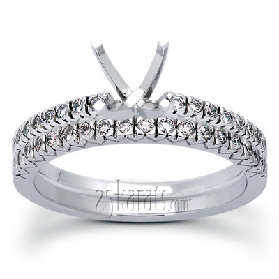 Round Cut Fish Tail Set Diamond Wedding Band (0.18 ct.tw) - view 3