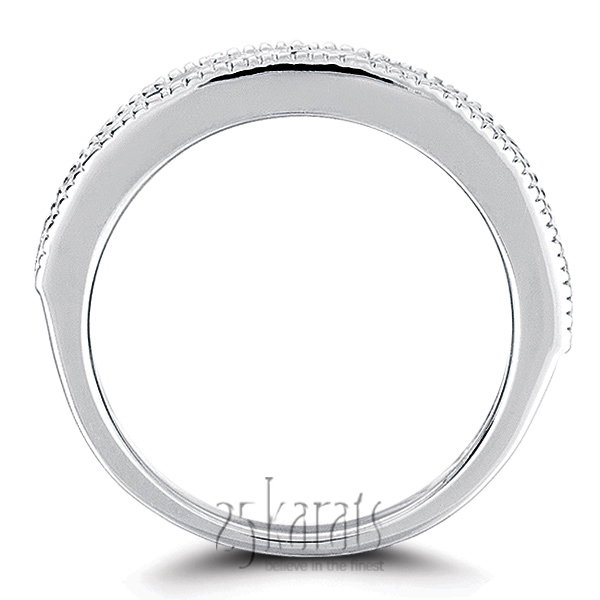 Channel Set Round Cut Diamond Wedding Band (0.99 ct.tw) - view 1