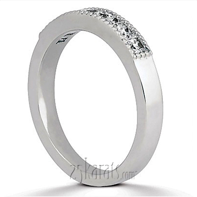 Princesss Cut Channel Set Milgrain Edge Diamond Wedding Ring (0.40 ct.tw.) - view 2