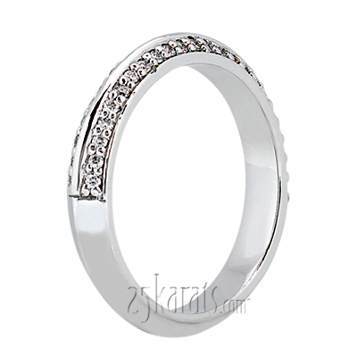 Double Row Pave Set Round Diamond Bridal Ring - view 3