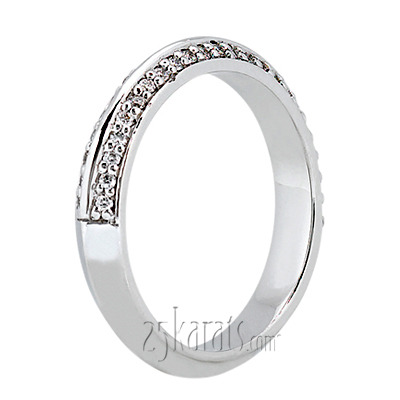 Double Row Pave Set Round Diamond Bridal Ring - view 3 of 7