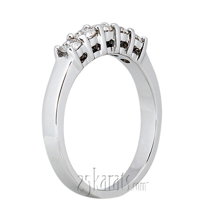 Five Stone Round Cut Prong Set  Diamond Anniversary Ring (0.50 ct.tw) - view 3 of 10