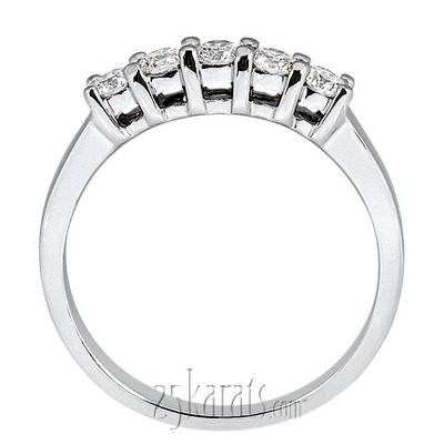 Five Stone Round Cut Prong Set  Diamond Anniversary Ring (0.50 ct.tw) - view 5 of 10