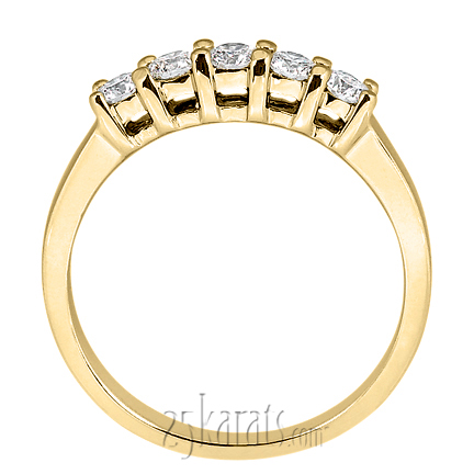 Five Stone Round Cut Prong Set  Diamond Anniversary Ring (0.50 ct.tw) - view 6