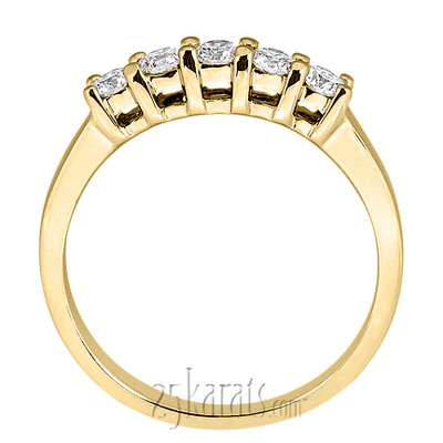 Five Stone Round Cut Prong Set  Diamond Anniversary Ring (0.50 ct.tw) - view 6 of 10