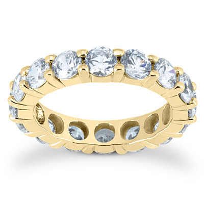 4.50 ct. Round Cut Prong Set Diamond Eternity Wedding Band - view 3