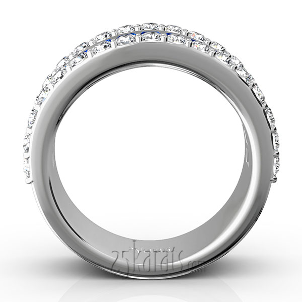 Sapphire Baguette And Round Brilliant Diamond Anniversary Band - view 6