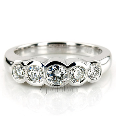 Bezel Set Five-Stone Women Diamond Ring (3/4 ct. tw) - view 1 of 4