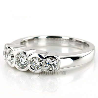 Bezel Set Five-Stone Women Diamond Ring (3/4 ct. tw) - view 2 of 4