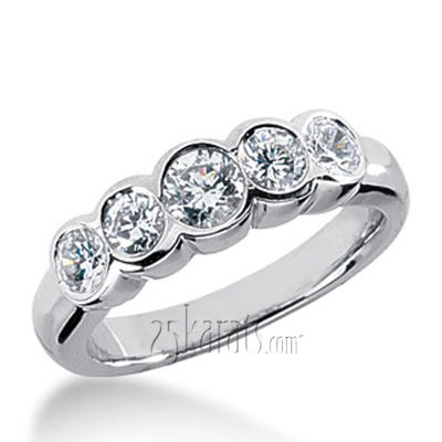 Bezel Set Five-Stone Women Diamond Ring (3/4 ct. tw) - view 3