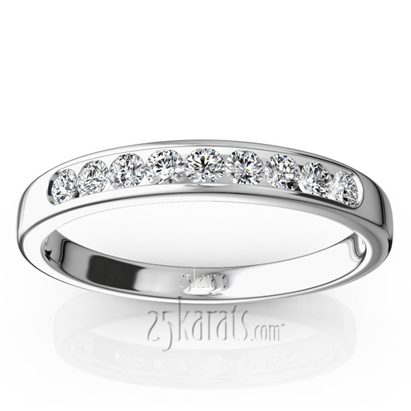 9 Stone Channel Set Brilliant Round Diamond Anniversary Ring (1/4 ct. t.w.) - view 9