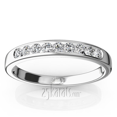 9 Stone Channel Set Brilliant Round Diamond Anniversary Ring (1/4 ct. t.w.) - view 9 of 10