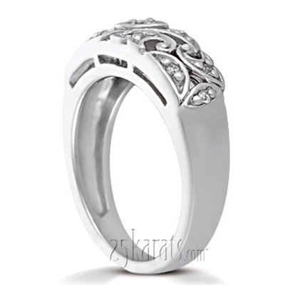 Round Cut Prong Set Diamond Wedding Band (0.16 ct. t.w.) - view 2