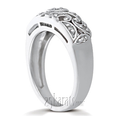 Round Cut Prong Set Diamond Wedding Band (0.16 ct. t.w.) - view 2 of 4