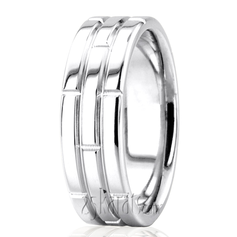 Rolex Motif Carved Wedding Ring - view 3