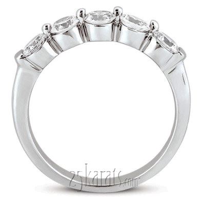 Five Stone Prong Set Diamond Wedding Band (0.75 ct.tw) - view 2