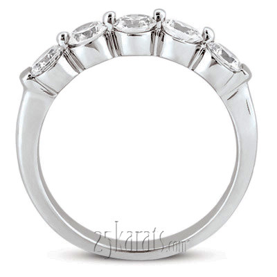 Five Stone Prong Set Diamond Wedding Band (0.75 ct.tw) - view 2 of 3