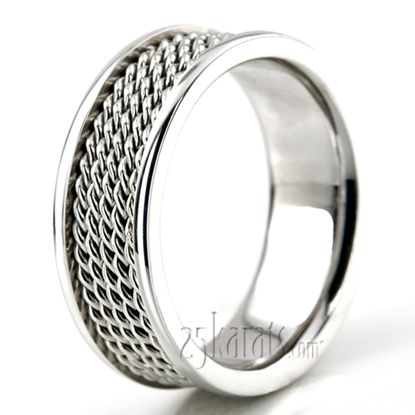 Shiny Hand Braided Wedding Ring  - view 2