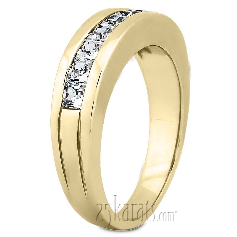 Channel Set Princess Men Diamond Ring (1.36 ct.tw) - view 3