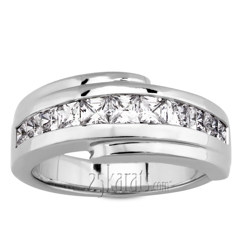 Exquisite Princess Cut Men Diamond Ring (1.56 ct.tw) - view 2