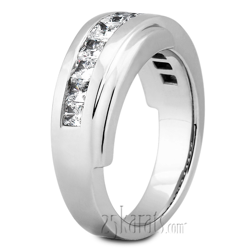 Exquisite Princess Cut Men Diamond Ring (1.56 ct.tw) - view 4