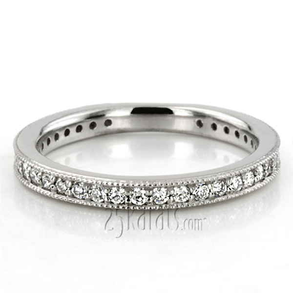 Pave Set Anniversary Band With Migrain Edge (1/3 ct. t.w.) - view 6