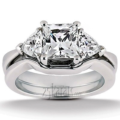 Prong Set Three Stone Diamond Bridal Ring (0.30 ct.tw.) - view 2