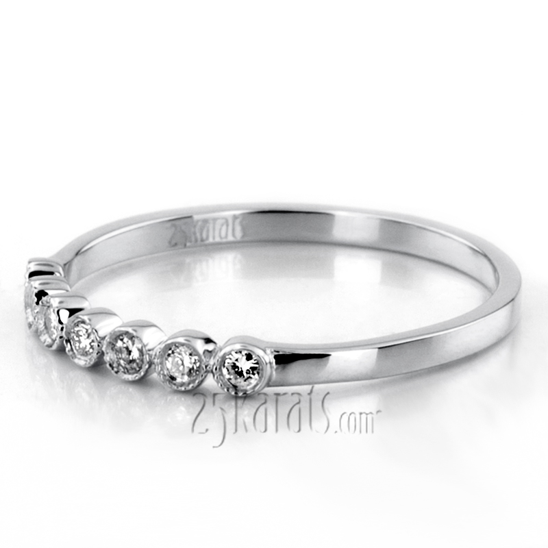 Seven Stone Bezel Set Diamond Wedding Ring (0.10 ct. t.w) - view 3