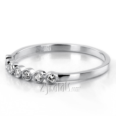 Seven Stone Bezel Set Diamond Wedding Ring (0.10 ct. t.w) - view 3 of 8