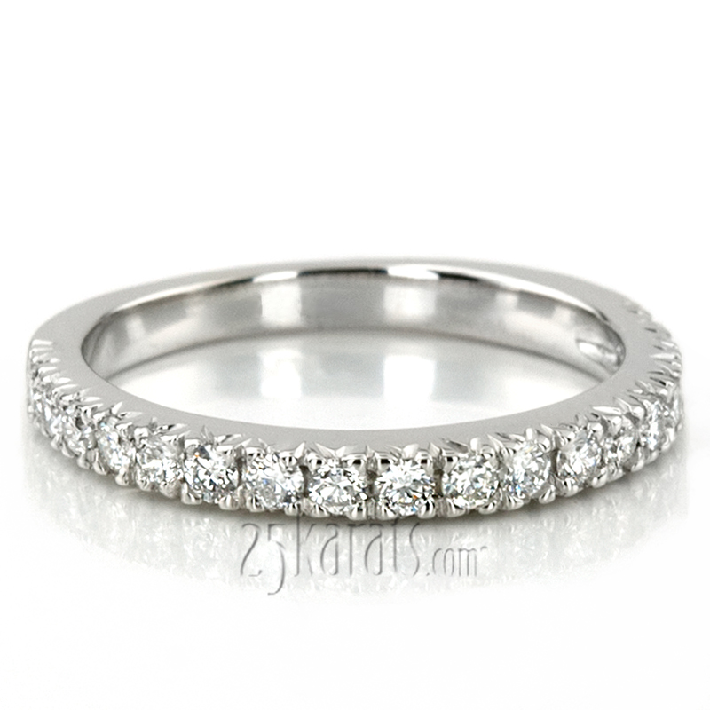 Round Cut Prong Set Diamond Wedding Band (0.54 ct.tw) - view 4