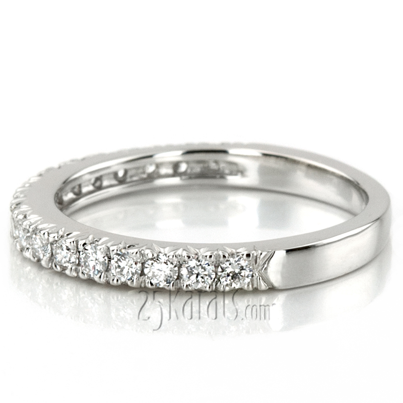 Round Cut Prong Set Diamond Wedding Band (0.54 ct.tw) - view 5