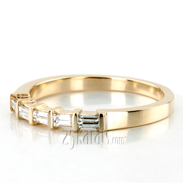 Baguette Cut Bar Set Diamond Wedding Band (0.45 ct. t.w.)  - view 3