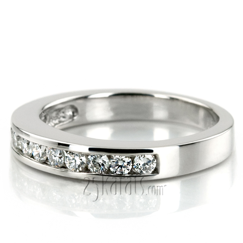 Classic  Round Cut Channel Set Diamond Wedding Band (0.36ct. tw.) - view 4