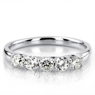 Low Set Trellis Setting 5-Stone Round Shank Anniversary Ring (3/4 ct. tw.) - view 7 of 10