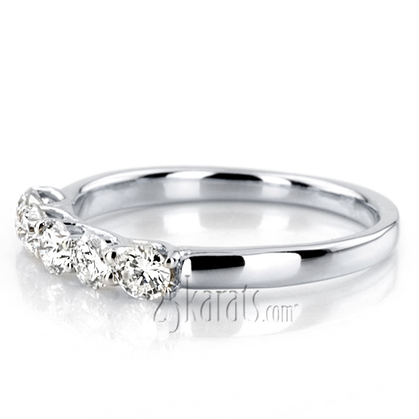 Low Set Trellis Setting 5-Stone Round Shank Anniversary Ring (3/4 ct. tw.) - view 9