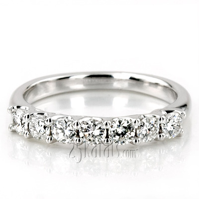 Low Set Trellis Setting 7 Stone Round Shank Women Anniversary Ring (3/4 ct. tw.) - view 5 of 8