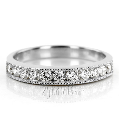 Channel Set Round Cut Diamond Wedding Band (0.99 ct.tw) - view 4 of 7