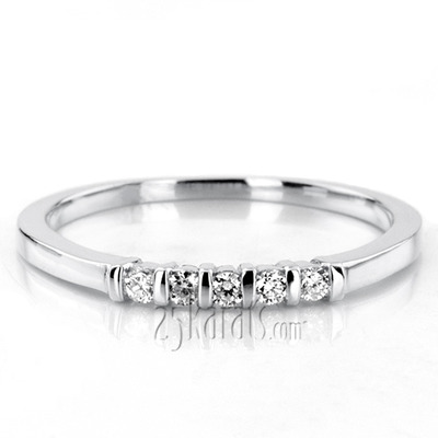 Bar Set Round Cut Diamond Anniversary Ring (1/6 ct. tw.) - view 3 of 6