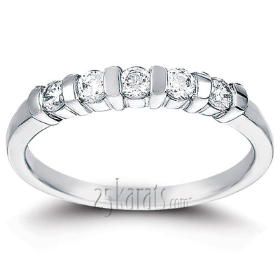 Bar Set Round Cut Diamond Anniversary Ring (1/6 ct. tw.) - view 5 of 6