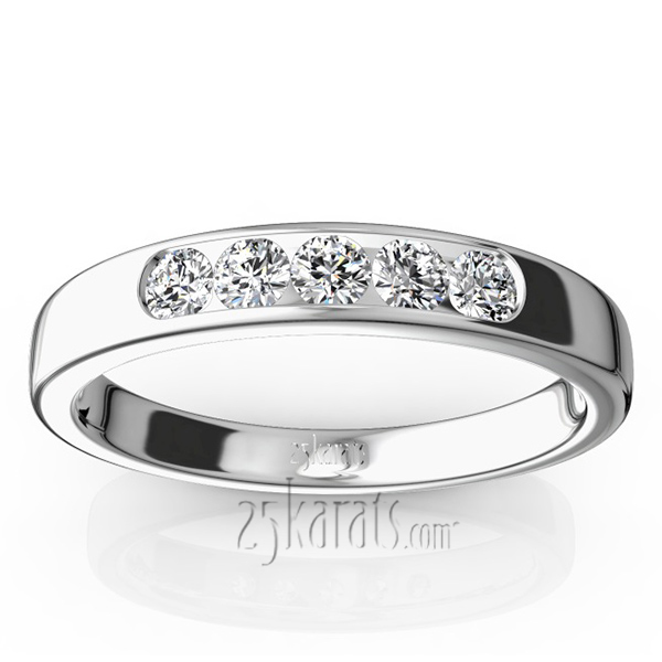 Brilliant Round 5 Stone Channel Set Woman Diamond Ring (1/4 ct. tw) - view 4