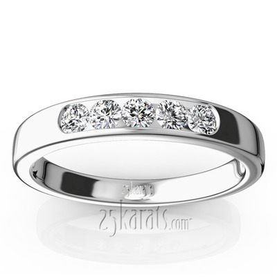 Brilliant Round 5 Stone Channel Set Woman Diamond Ring (1/4 ct. tw) - view 4 of 7