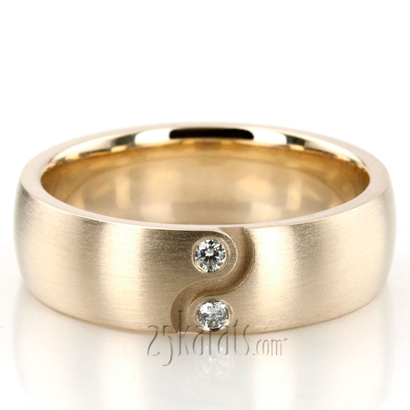 Yin-Yang Diamond Wedding Ring - view 2