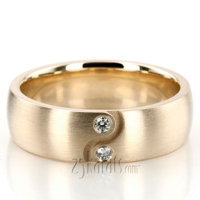 Yin-Yang Diamond Wedding Ring - view 2 of 4